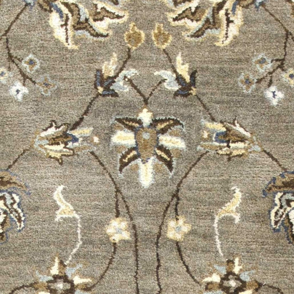 HomeRoots 8' Hand-Tufted Wool Floral Area Rug in Gray, Ivory & Brown - Elegant Design for Timeless Décor 7' Runner 352326