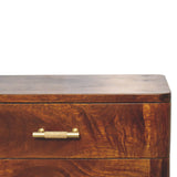 English Elm Solid Wood Chestnut T-Bar Nordic Nightstand