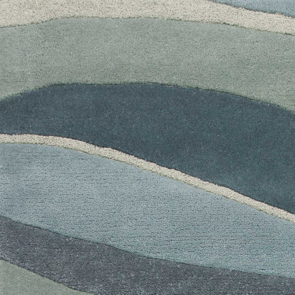 HomeRoots 3'' Hand-Tufted Wool Area Rug in Blue Gray & Ivory - Modern Abstract Design for Any Space 3' X 5' 352348