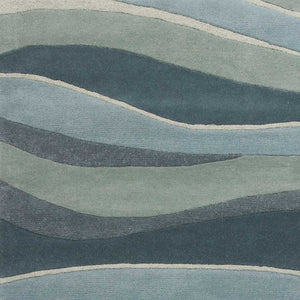 HomeRoots 3'' Hand-Tufted Wool Area Rug in Blue Gray & Ivory - Modern Abstract Design for Any Space 3' X 5' 352348