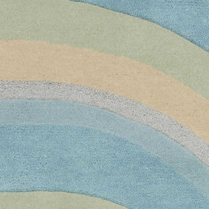 HomeRoots 3' Abstract Hand-Tufted Wool Area Rug in Blue, Beige, and Green - Cozy Modern Decor for Small Spaces 3' X 5' 352350