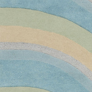 HomeRoots 3' Abstract Hand-Tufted Wool Area Rug in Blue, Beige, and Green - Cozy Modern Decor for Small Spaces 3' X 5' 352350