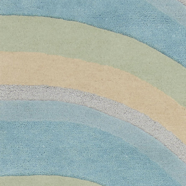 HomeRoots 3' Abstract Hand-Tufted Wool Area Rug in Blue, Beige, and Green - Cozy Modern Decor for Small Spaces 3' X 5' 352350