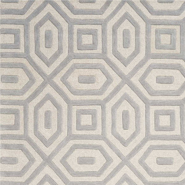 HomeRoots 8' Hand-Tufted Gray Wool Geometric Area Rug for Modern Elegance and Cozy Comfort in Your Home 3' X 5' 352352