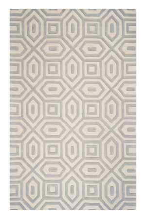 HomeRoots 8' Hand-Tufted Gray Wool Geometric Area Rug for Modern Elegance and Cozy Comfort in Your Home 3' X 5' 352352
