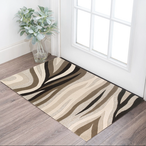 Homeroots 3' X 5' Beige Wool Abstract Hand Tufted Area Rug  Wool 352356