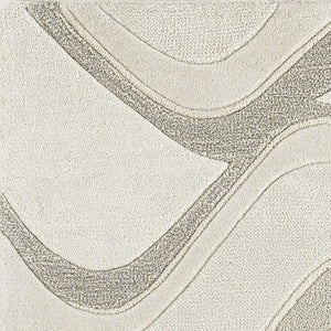 HomeRoots 7' Ivory and Gray Abstract Wool Runner Rug - Hand-Tufted, Soft Texture, Perfect for Hallways & Entryways 3' X 5' 352358