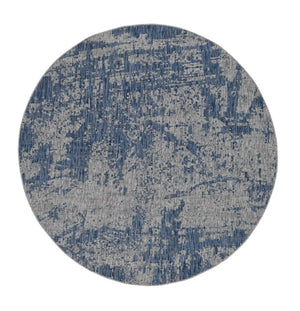 HomeRoots 8' Gray Abstract Round Rug – Contemporary Durable Design for Living Rooms, Bedrooms, and Dining Areas 8" Round 352371