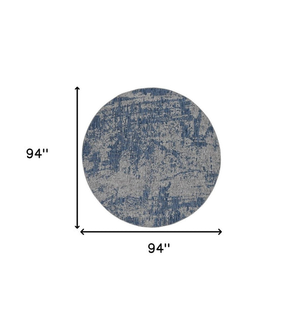 HomeRoots 8' Gray Abstract Round Rug – Contemporary Durable Design for Living Rooms, Bedrooms, and Dining Areas 8" Round 352371