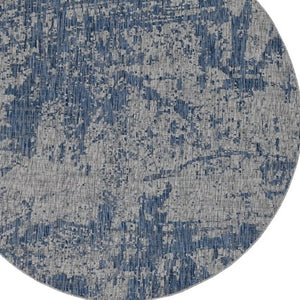 HomeRoots 8' Gray Abstract Round Rug – Contemporary Durable Design for Living Rooms, Bedrooms, and Dining Areas 8" Round 352371