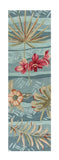 Homeroots 2' X 7' Seafoam Tropical Leaves Runner Rug  Polyester 352389