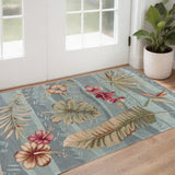 Homeroots 3' X 5' Seafoam Green Botanical Leaves Hand Tufted Area Rug  Polyester 352390