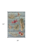 Homeroots 3' X 5' Seafoam Green Botanical Leaves Hand Tufted Area Rug  Polyester 352390