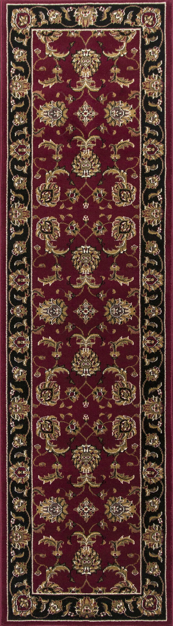 Homeroots 5' X 8' Red Black Machine Woven Floral Traditional Indoor Area Rug  Polypropylene 352407