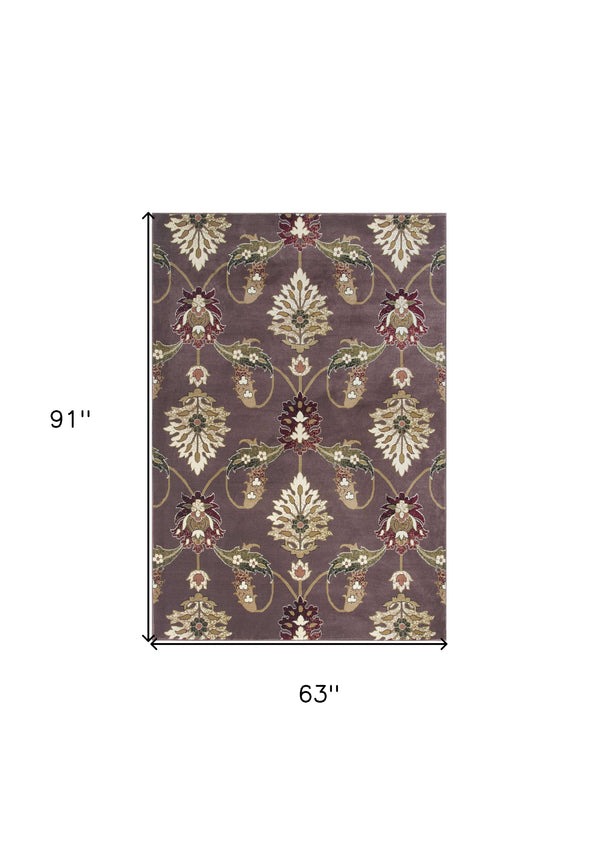 Homeroots 5' X 8' Purple Area Rug  Polypropylene 352412