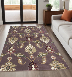 Homeroots 5' X 8' Purple Area Rug  Polypropylene 352412