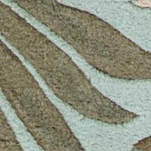 HomeRoots 5' Hand-Tufted Wool Botanical Leaves Area Rug in Aqua and Brown for Timeless, Cozy Elegance 3' X 5' 352442