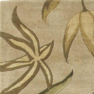 HomeRoots 5' Hand-Tufted Wool Area Rug with Botanical Leaves Design - Soft, Durable, and Timeless Home Accent 3' x 5' 352443