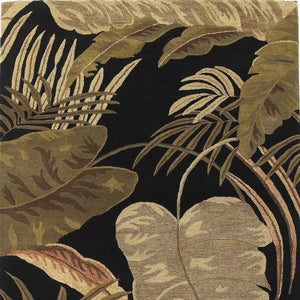 HomeRoots 5' Elegant Hand-Tufted Wool Area Rug with Botanical Leaves Design for Cozy Living Spaces and Style 3' X 5' 352445