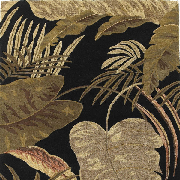 HomeRoots 5' Elegant Hand-Tufted Wool Area Rug with Botanical Leaves Design for Cozy Living Spaces and Style 3' X 5' 352445