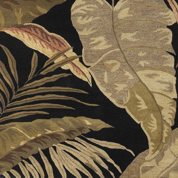 HomeRoots 5' Elegant Hand-Tufted Wool Area Rug with Botanical Leaves Design for Cozy Living Spaces and Style 3' X 5' 352445