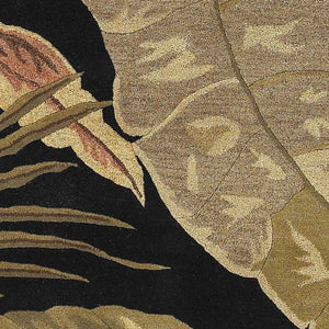 HomeRoots 5' Elegant Hand-Tufted Wool Area Rug with Botanical Leaves Design for Cozy Living Spaces and Style 3' X 5' 352445