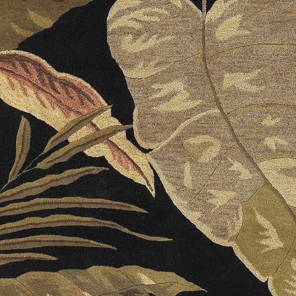HomeRoots 5' Elegant Hand-Tufted Wool Area Rug with Botanical Leaves Design for Cozy Living Spaces and Style 3' X 5' 352445