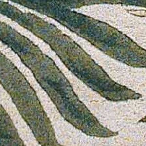 Homeroots 3' X 5' Natural Beige Hand Tufted Tropical Leaves Indoor Area Rug  Wool 352447