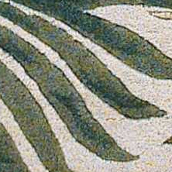 Homeroots 3' X 5' Natural Beige Hand Tufted Tropical Leaves Indoor Area Rug  Wool 352447