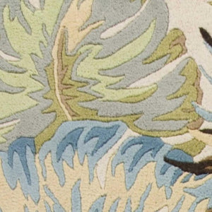 HomeRoots 5' Luxurious Hand-Tufted Wool Area Rug with Botanical Blue Leaves - Organic Elegance for Any Room 3' X 5' 352450