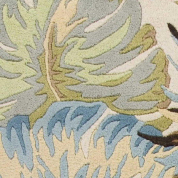 HomeRoots 5' Luxurious Hand-Tufted Wool Area Rug with Botanical Blue Leaves - Organic Elegance for Any Room 3' X 5' 352450