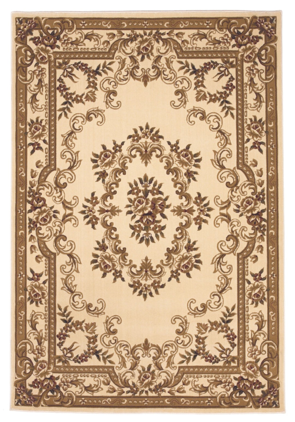 HomeRoots 8' Timeless Beige and Brown Floral Medallion Area Rug - Durable, Elegant, Perfect for High Traffic Areas 5' X 8' 352462