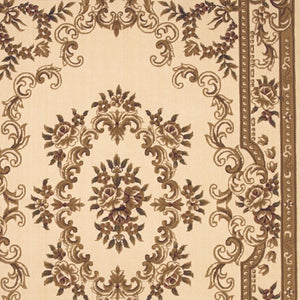 HomeRoots 8' Timeless Beige and Brown Floral Medallion Area Rug - Durable, Elegant, Perfect for High Traffic Areas 5' X 8' 352462