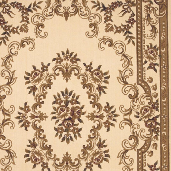 HomeRoots 8' Timeless Beige and Brown Floral Medallion Area Rug - Durable, Elegant, Perfect for High Traffic Areas 5' X 8' 352462