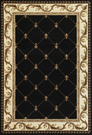 HomeRoots 5' Floral Vines Area Rug - Elegant Brown, Black & Ivory Design, Stain-Resistant, Perfect for Any Space 5' X 8' 352470