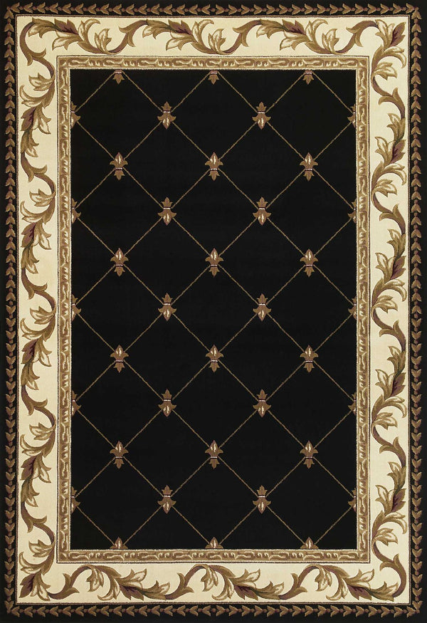 HomeRoots 5' Floral Vines Area Rug - Elegant Brown, Black & Ivory Design, Stain-Resistant, Perfect for Any Space 5' X 8' 352470