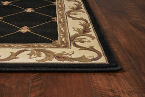 HomeRoots 5' Floral Vines Area Rug - Elegant Brown, Black & Ivory Design, Stain-Resistant, Perfect for Any Space 5' X 8' 352470