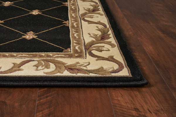 HomeRoots 5' Floral Vines Area Rug - Elegant Brown, Black & Ivory Design, Stain-Resistant, Perfect for Any Space 5' X 8' 352470