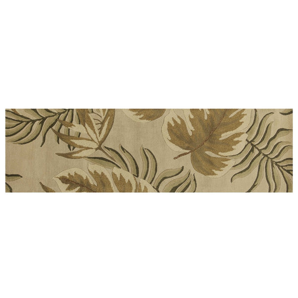 HomeRoots 5' Hand-Tufted Wool Area Rug with Botanical Leaves Design - Soft, Durable, and Timeless Home Accent 8' Runner 352476