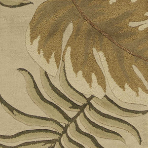 HomeRoots 5' Hand-Tufted Wool Area Rug with Botanical Leaves Design - Soft, Durable, and Timeless Home Accent 8' Runner 352476