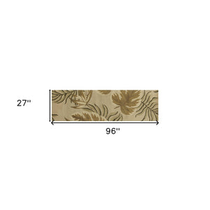 HomeRoots 5' Hand-Tufted Wool Area Rug with Botanical Leaves Design - Soft, Durable, and Timeless Home Accent 8' Runner 352476