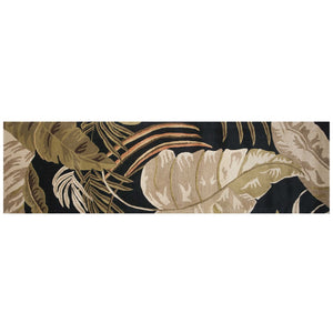 HomeRoots 5' Elegant Hand-Tufted Wool Area Rug with Botanical Leaves Design for Cozy Living Spaces and Style 8' Runner 352478