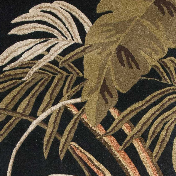 HomeRoots 5' Elegant Hand-Tufted Wool Area Rug with Botanical Leaves Design for Cozy Living Spaces and Style 8' Runner 352478