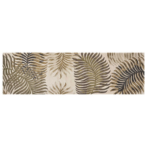 Homeroots 2' X 8' Natural Fern Leaves Wool Runner Rug  Wool 352480