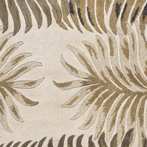 Homeroots 2' X 8' Natural Fern Leaves Wool Runner Rug  Wool 352480