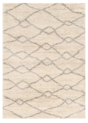 HomeRoots 5' Elegant Ivory and Gray Chain Area Rug - Durable, Stain-Resistant Design for Modern Spaces 5' X 8' 352488