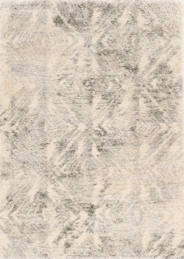 HomeRoots 7' Modern Gray and Ivory Diamond Area Rug - Durable, Stylish Design for Any Decor Style, 94" x 118" 5' X 8' 352491