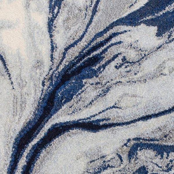HomeRoots 7' Modern Abstract Area Rug in Blue-Gray and Ivory - Durable, Easy-Clean Design for Any Space 5' X 8' 352503