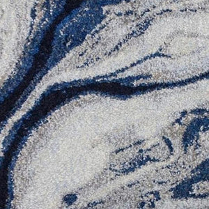 HomeRoots 7' Modern Abstract Area Rug in Blue-Gray and Ivory - Durable, Easy-Clean Design for Any Space 5' X 8' 352503