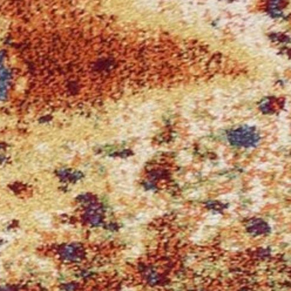 HomeRoots 8' Blue, Rust, and Orange Abstract Area Rug - Modern Design for Durable Living Room Style and Comfort 5' X 8' 352506